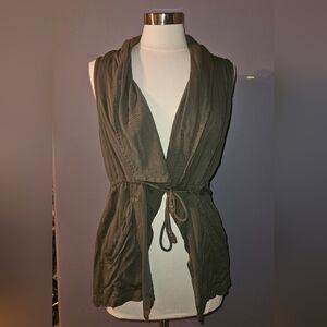 Green embroidered vest